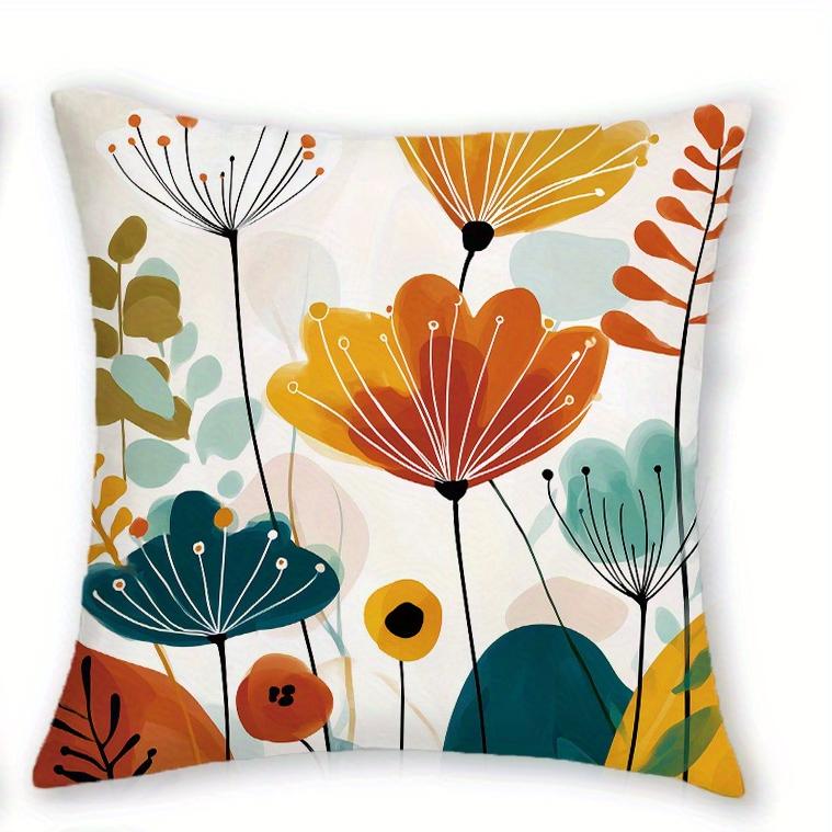 Home Decor Colorful Floral Patterned Pillow Covers For Home Pattern Cushion Cover Suitable For Sofa Bedroom Car Pillow Cover