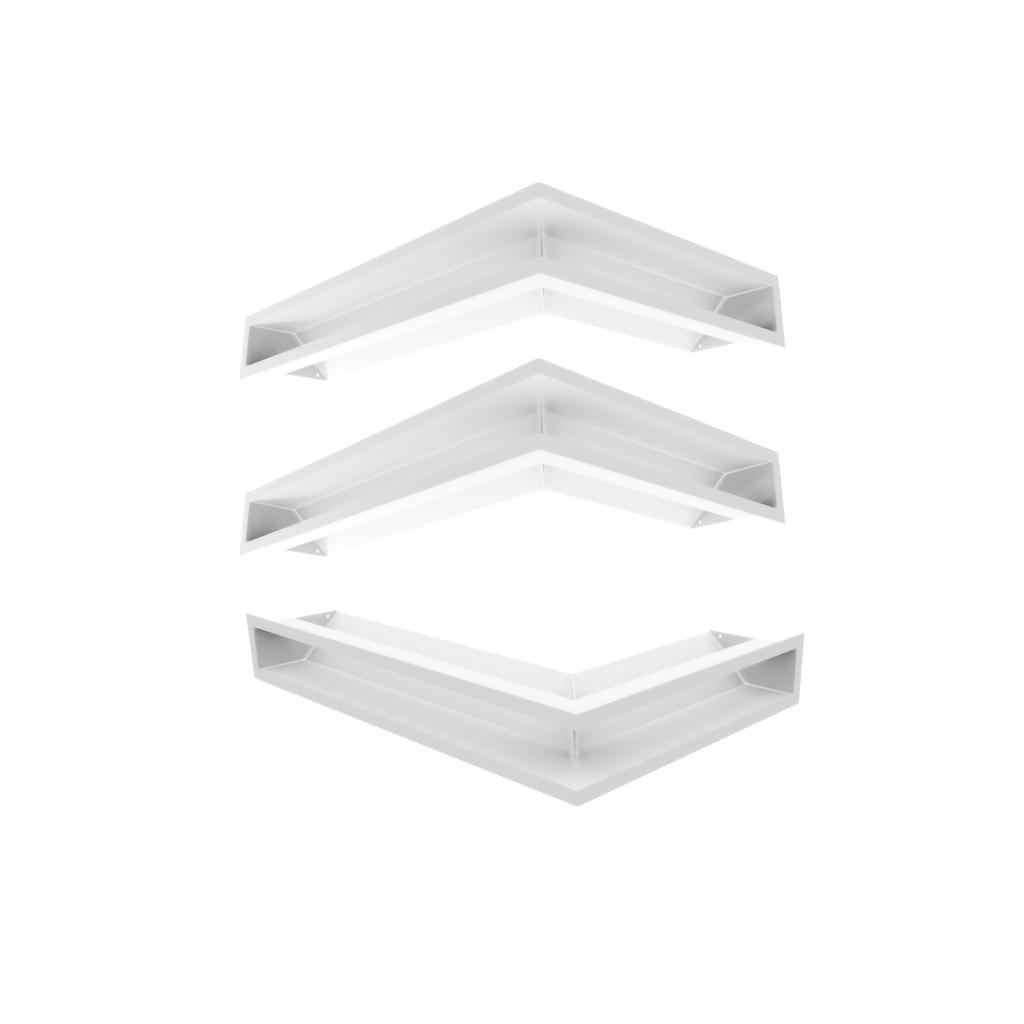 Fireplace Grille KRATKI LUFT White 9x60x40 Left Ventilation Set 3 Pcs