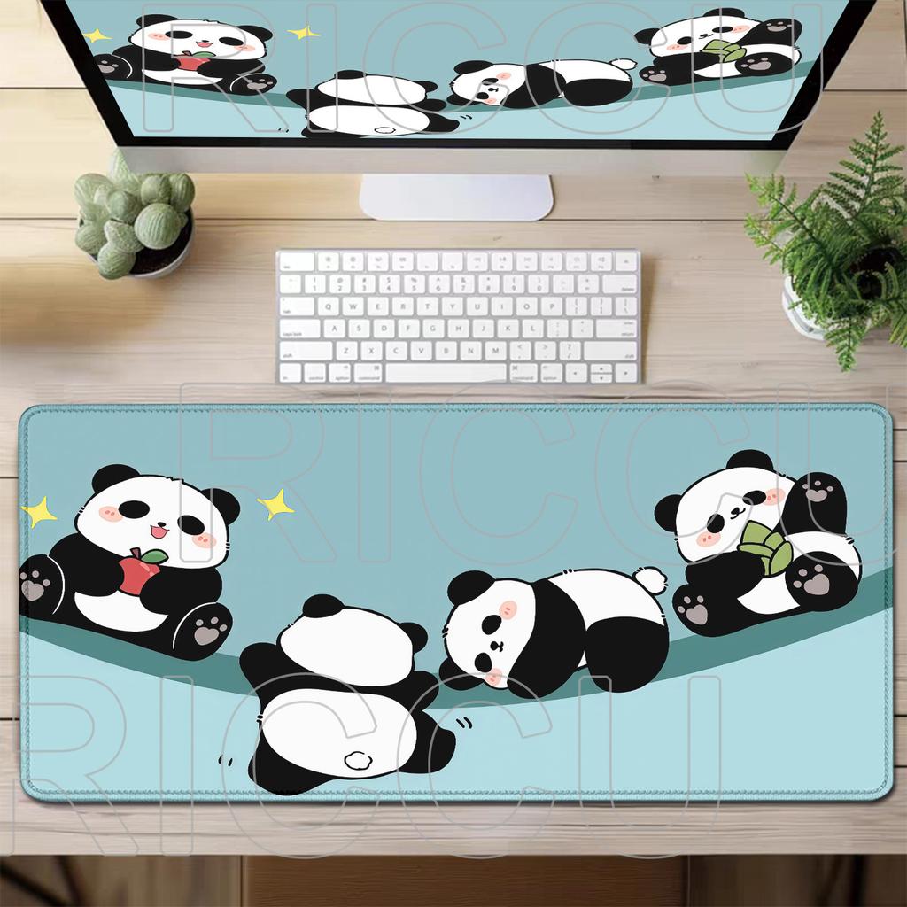 XXL Kawaii Panda HD Printing Mouse Pad Large Computer Office Game Table 400x900mm Mat Rubber carpet Anti-slip Keyboard Desk Pads