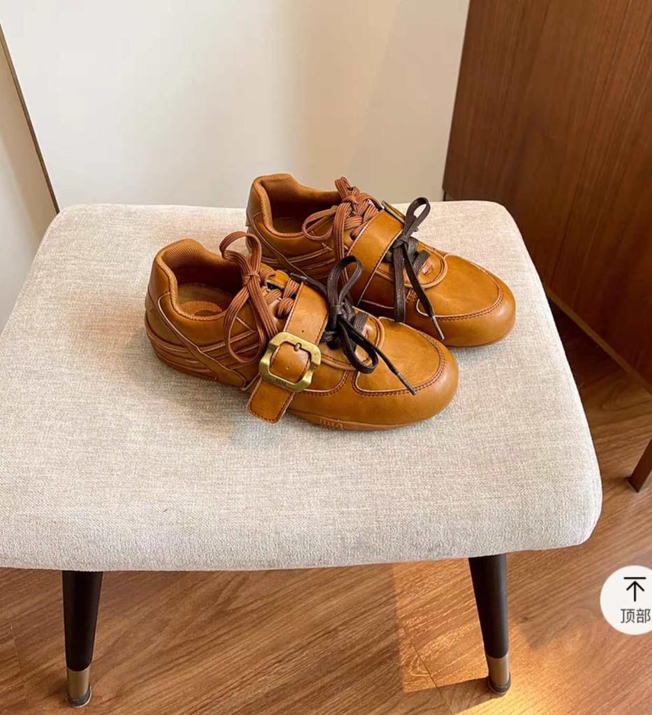 Casual Single Shoes Women's 2025 Autumn New Belt Buckle American Retro German Training Boots Flat-bottomed Fashion Casual Single Shoes Women