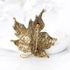 Vintage Brooch Colorful Maple Leaf Pins for Women Wedding Rhinestone Metal Badges Jewelry