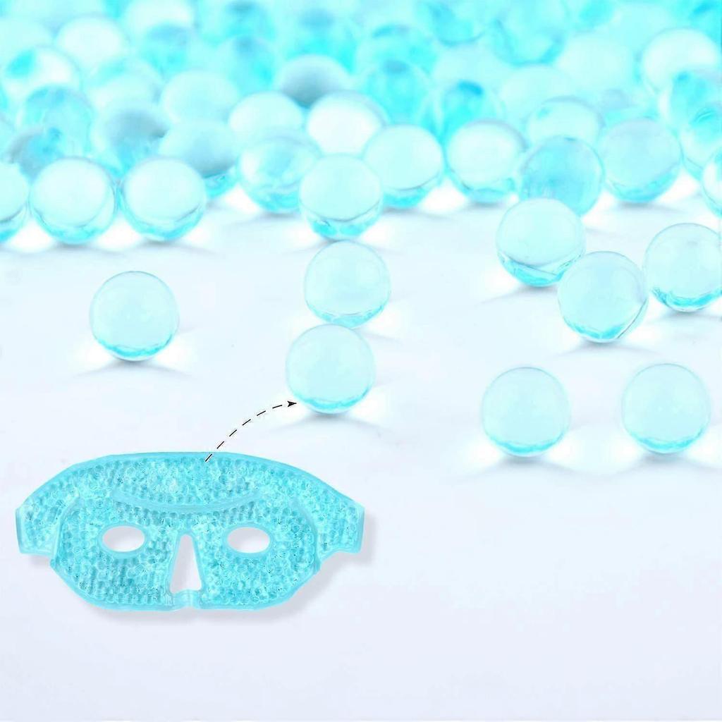 Ice Beads Eye Mask Cold Compress Hot Compress Sleeping Eye Mask Gel Plush Ice Pack Ice Mask Light Blue Product Size: 27*12CM, Total Length: 63cm, Both
