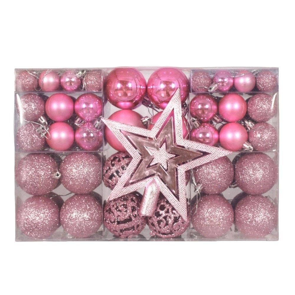 101Pcs Plastic Christmas Ball Set Multiple Color Christmas Ball Gift Box Home Decor