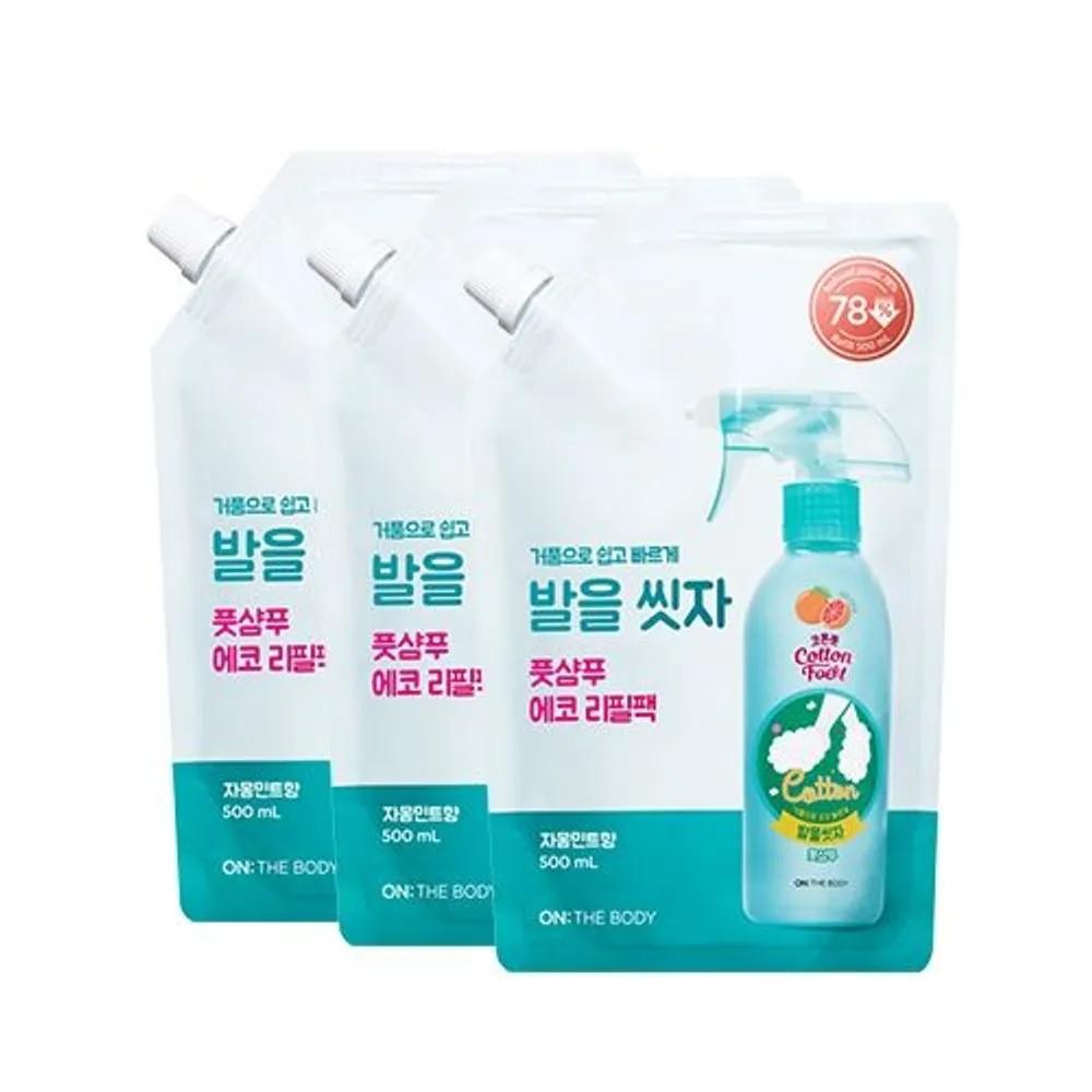 

ON THE BODY Cotton Foot Let s Wash Your Feet Foot Shampoo Refill Grapefruit 500ml x 3