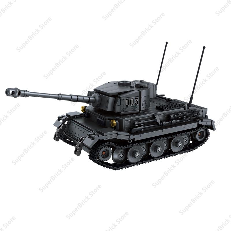 Zweiter Weltkrieg Porsches Tigerpanzer Bausteine Nummer 6 Panzerfahrer Tiger (P.) Klassisches Militärwaffenmodell für War Bricks Set Spielzeug