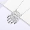 New Arrival Sterling Tone Dream Catcher Pendant Necklace Cross Chain Hollow Tassel Leaf Clavicle Chain FemaleTrendy Necklaces