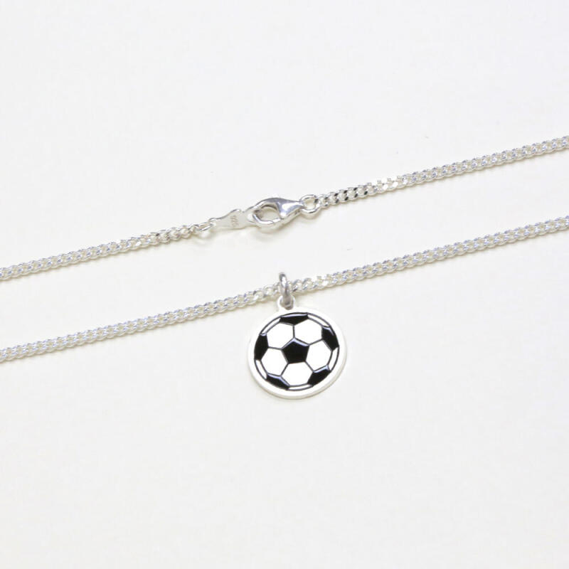 Silver 925 Soccer Ball Child Lost Prevention Necklace