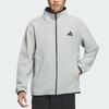 adidas Comfort Hooded Casual Jacket, Unisex Daily Streetwear Grey JW1650
