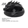 Dresser Top Storage 3D Printed Coiled Dragon Jewelry Tray, Dark Fantasy Trinket Organizer Dish, Theme Party Supplies Gothic Desk for Entryway,