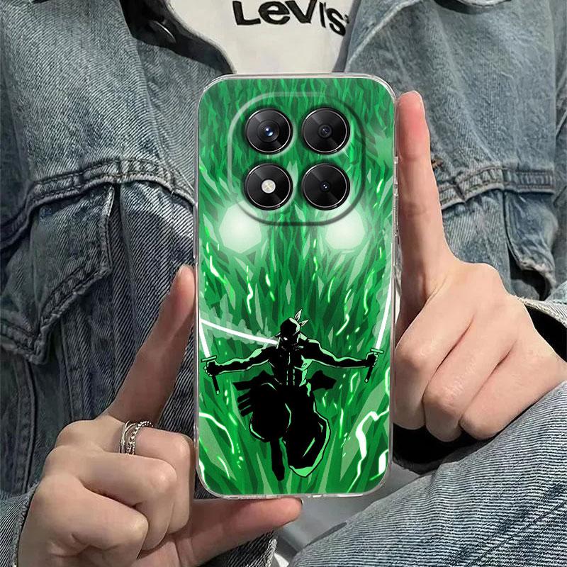 ZORO Roronoa One Pieces Case For Xiaomi Redmi Note 15 14 13 12 11 10 Pro Plus 5G Cover For Redmi 15C 15 14C 13C Clear Phone Case