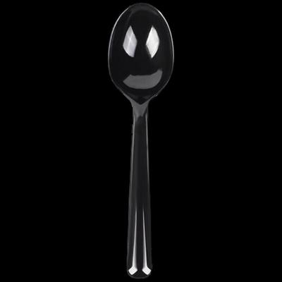 Fangcaodi Individually Wrapped Disposable Black Soup Spoons