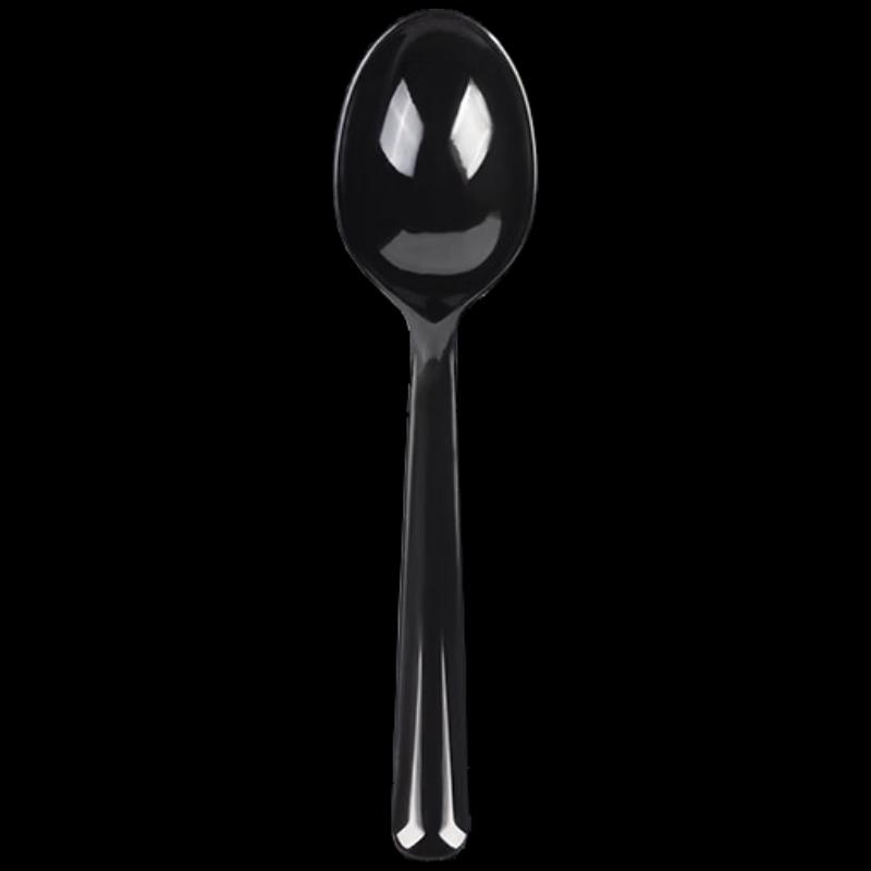 Fangcaodi Individually Wrapped Disposable Black Soup Spoons