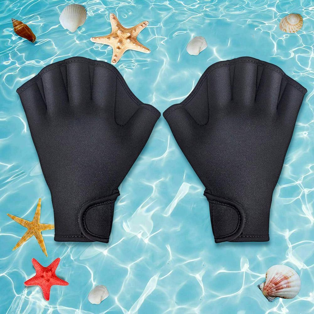 Neoprene Webbed Swimming Gloves Aquatic Fit Swim Paddles Snorkeling Diving Hand Web Water Gloves Half Finger