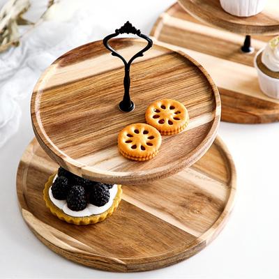 Solid Wood Display Tray Smooth Food Platter Space Saving Storage Tray  Cafe Table