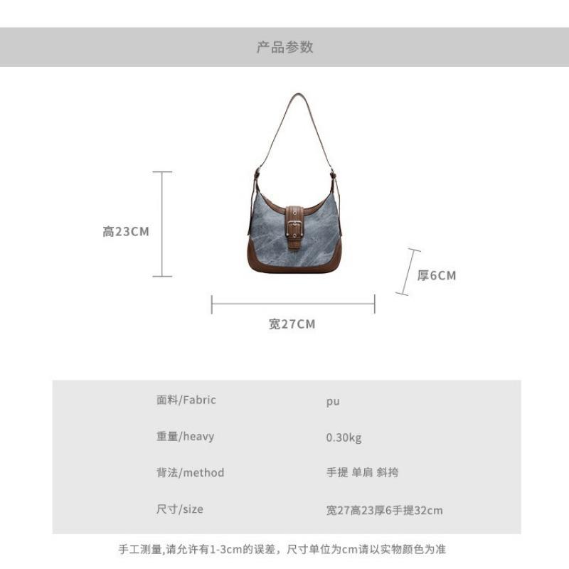 Bag women's new retro imitation denim handheld underarm bag casual niche design shoulder messenger bag