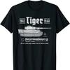 Tricou Premium din Bumbac cu Mânecă Scurtă și Decolteu Rotund S-5xl Tiger Panzer PzKpfw VI Grafică Tanc Greu German Topuri Oversize