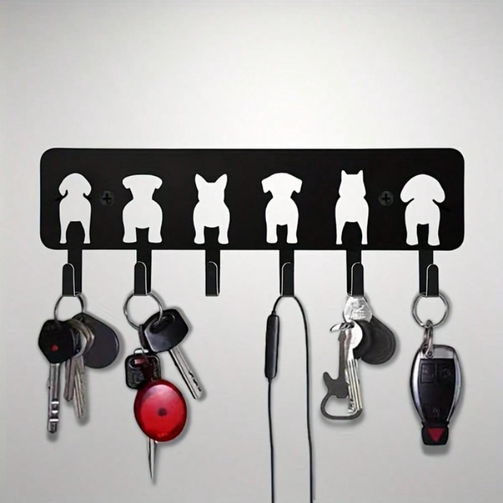 Multifunctional Metal Dog Key Hanger Wall Hook for Garage Entryway Kitchen Bathroom TY10148