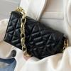 Damen Schultertaschen mit dicker Kette  Karierte Schultertasche  Retro Marke  Designer Taschen für Damen  Mode
