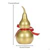 Brass Gourd Figurine Lustrous with Ribbon Decorative Tabletop Decor for Office,