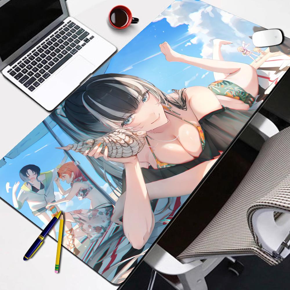 Virtual Idol Rubber Mouse Mat Vtuber Juufuutei Raden Anime Large HD Priting PlayMat Office Game Creative Desk Gaming Mat 800x400x2mm