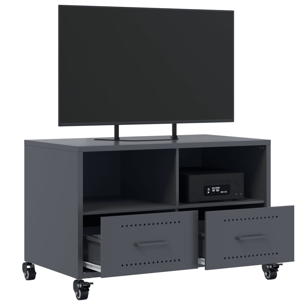TV Stand Anthracite 68 x 39 x 43.5 cm Steel
