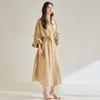 Spring and summer new thin sunscreen long coat paper texture khaki trench coat female 18851