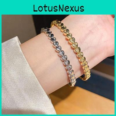 18k Gold Plated Heart Shape Bracelet With Zircon Stones For Women Fashion Jewelry