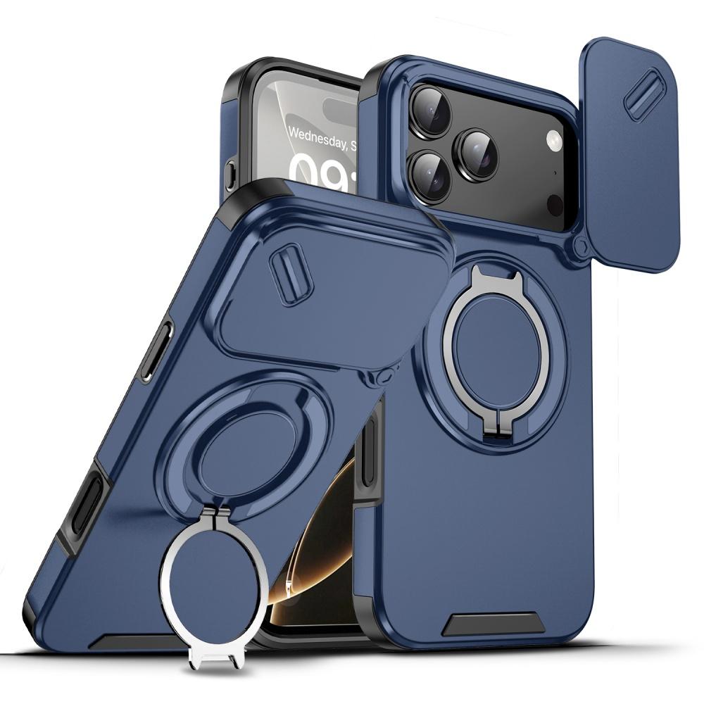 Sliding Camera Protection Magnetic Ring Holder Phone Case For 17 Pro 15 16 14 13 12 11 Pro Max Armor Shockproof Cover