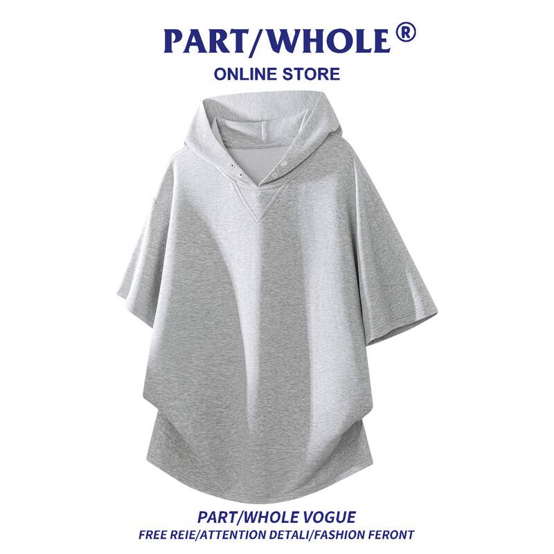 

PART/WHOLE Men s Oversized Hooded Short-Sleeve T-Shirt 2XL