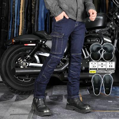 VOLERO+Džíny na motorku Pánské a dámské Volnočasové jezdecké kalhoty na motorku+Retro ležérní kalhoty Slim Fit Off Road Anti Drop