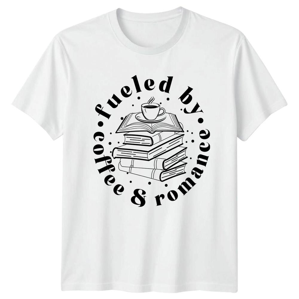 Fueled By Coffee RoUnisexce Book Lover TShirt Reading Hobby Tee S