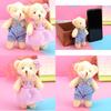 Adorable Soft Plush Teddy Bear Couple Keychain Cake Topper Valentine's Day Gift