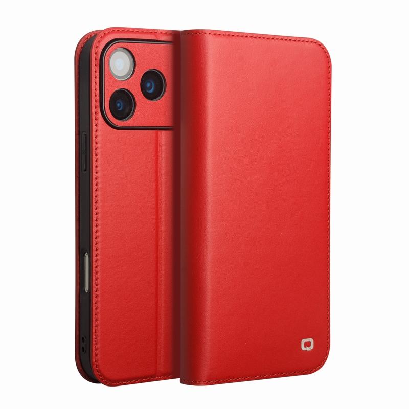 For IPhone 18 Pro Max Nappa Genuine Leather Flip Case with Card Slots Handmade Cowhide Business Cover for IPhone 18 17 Pro Max
