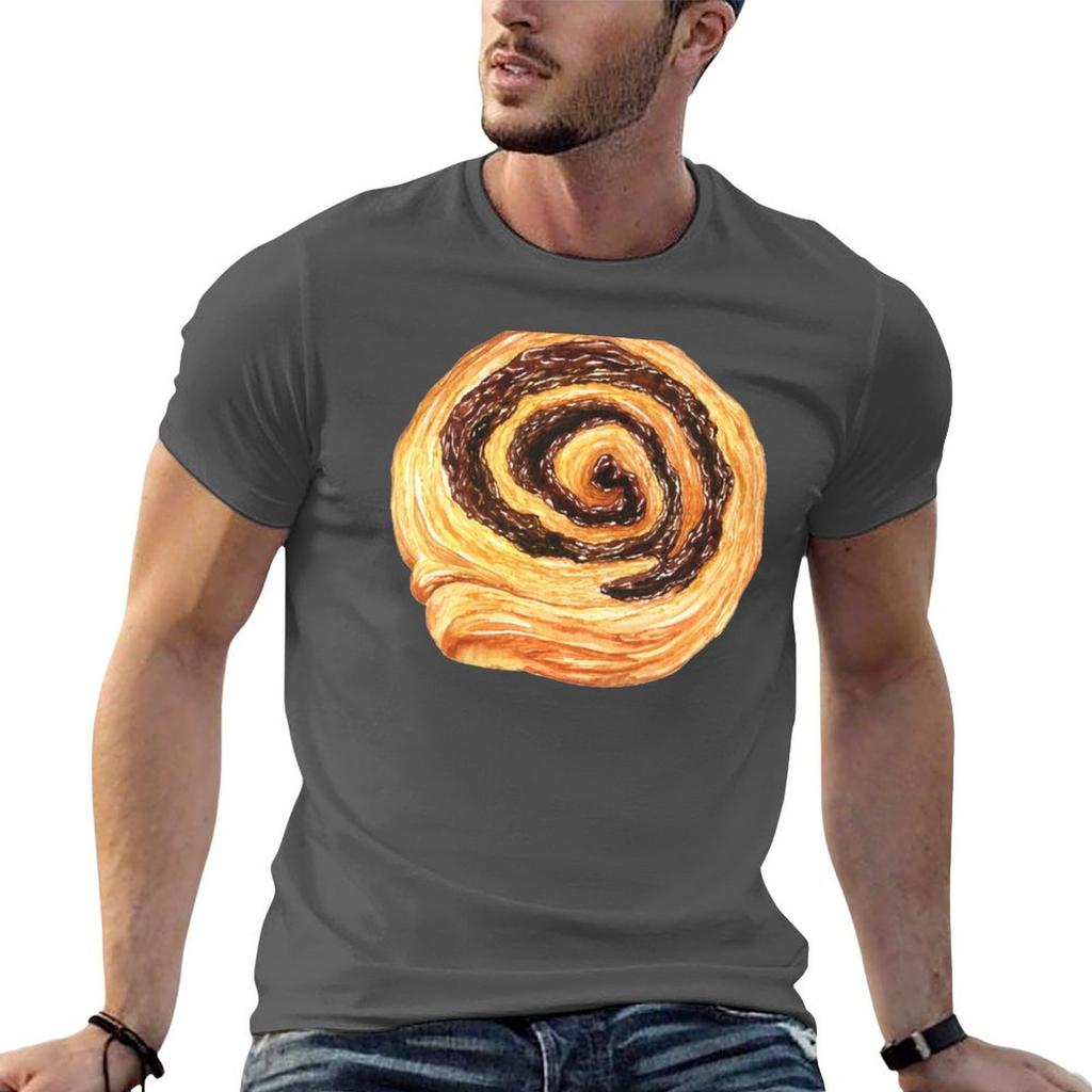 Chocolate Cinnamon Roll Pastry Tshirt T Shirts For Unisex Cotton Funny Unisex T Shirt Luxury Unisex T Shirt Cotton High Quality Tshirt