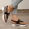 Stylish Women's Platform Thong Sandals with Letter Buckle Strap and Slingback for Outdoor Summer Comfort