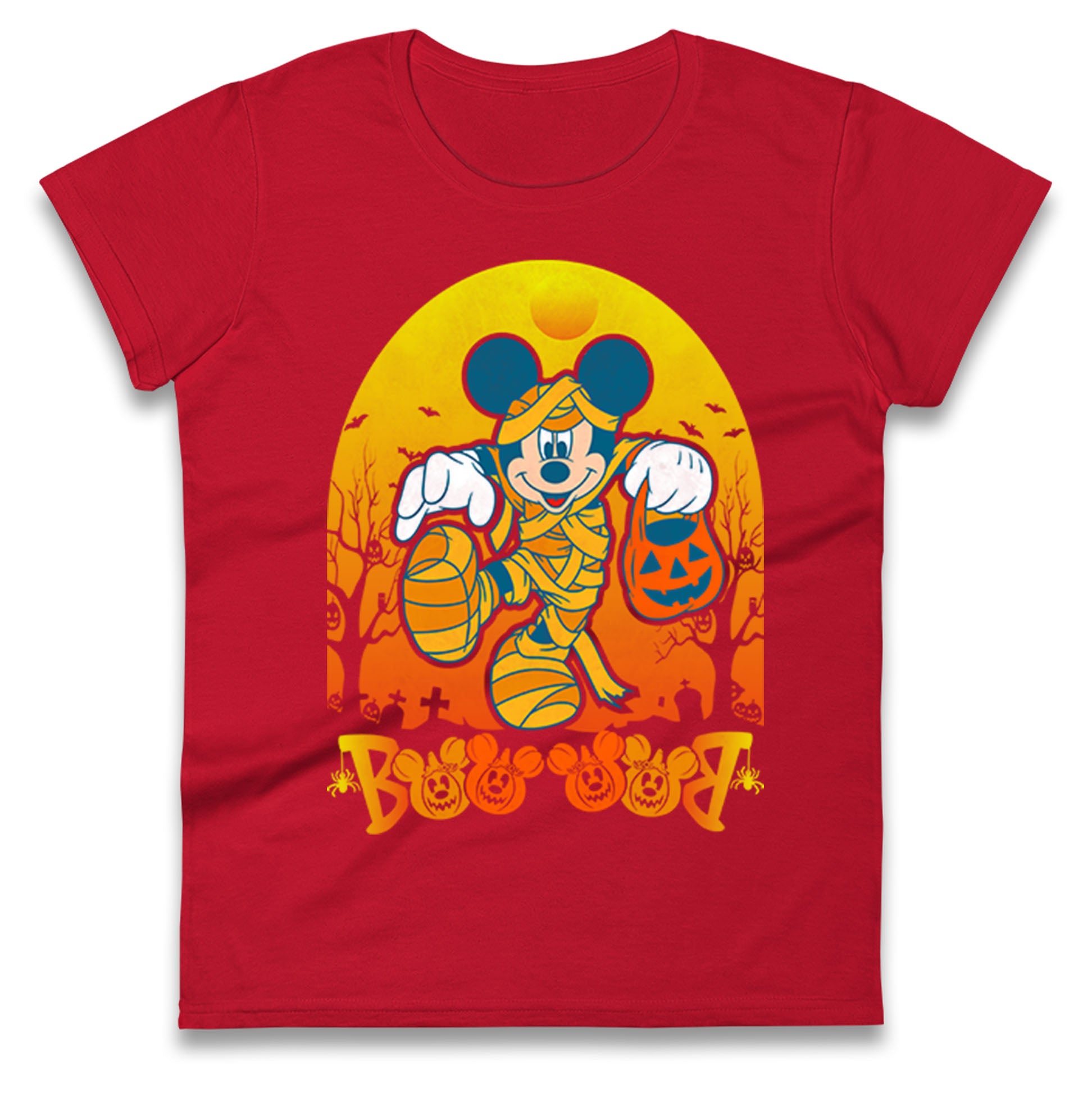 Mickey Mouse Halloween Boo Womens T Shirt Mens Tops Tees Unisex XL