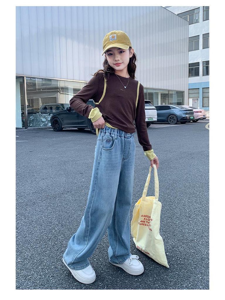 Girls' Spring 2026 Straight & Wide Leg Jeans – Kids' Casual Pants