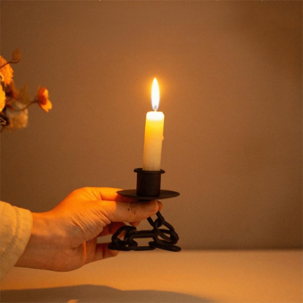 Industrial Style Dark Style Candle Holder Gothic Candle Stand Dinning Table Centerpiece Bedside