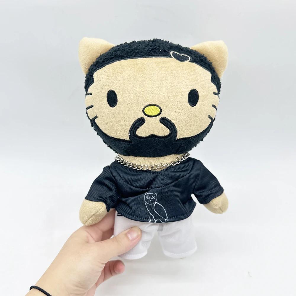 24cm Hello Cat Drake Plüschtier mit schwarzem Freizeitanzug Plüschtierfigur Stofftiere Niedliches Jungen Mädchen Geburtstagsgeschenk
