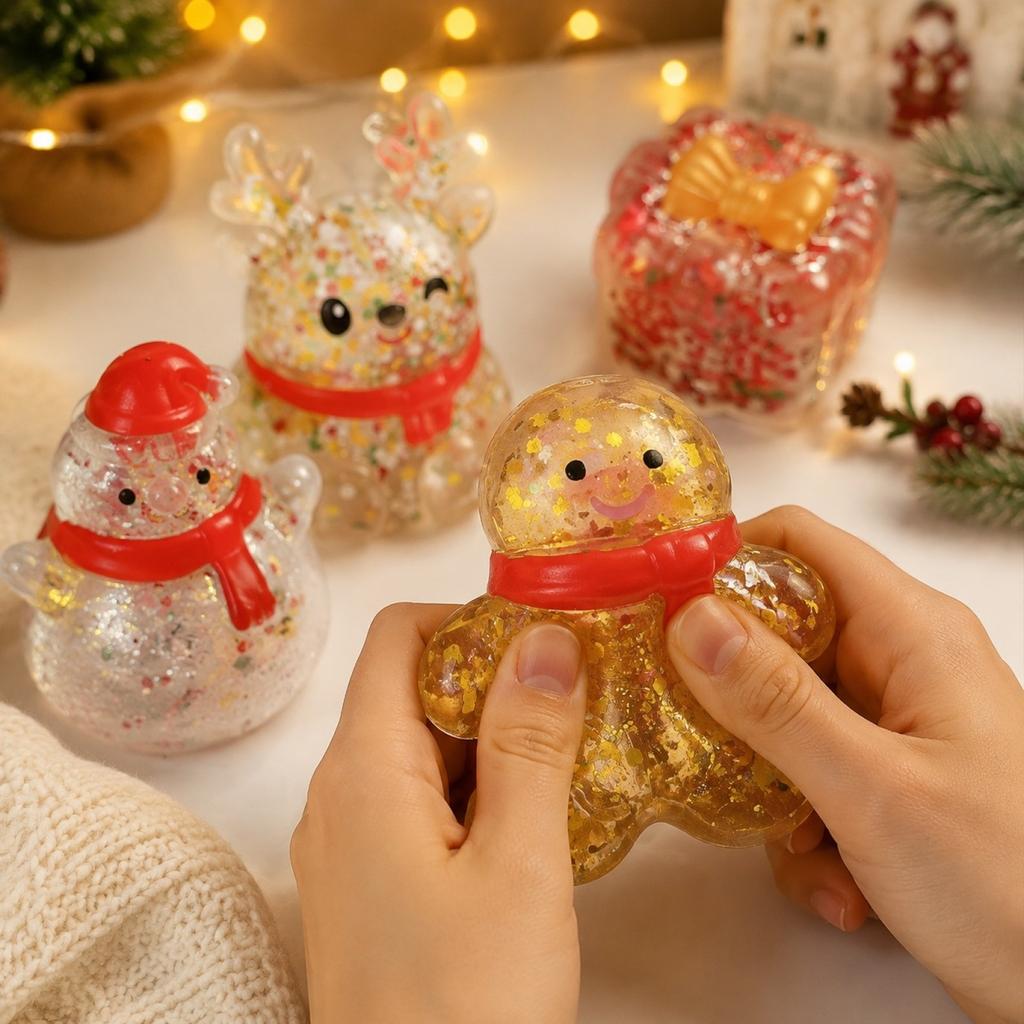 Gold Glitter Christmas Candy Slow Rising Stress Toy Random