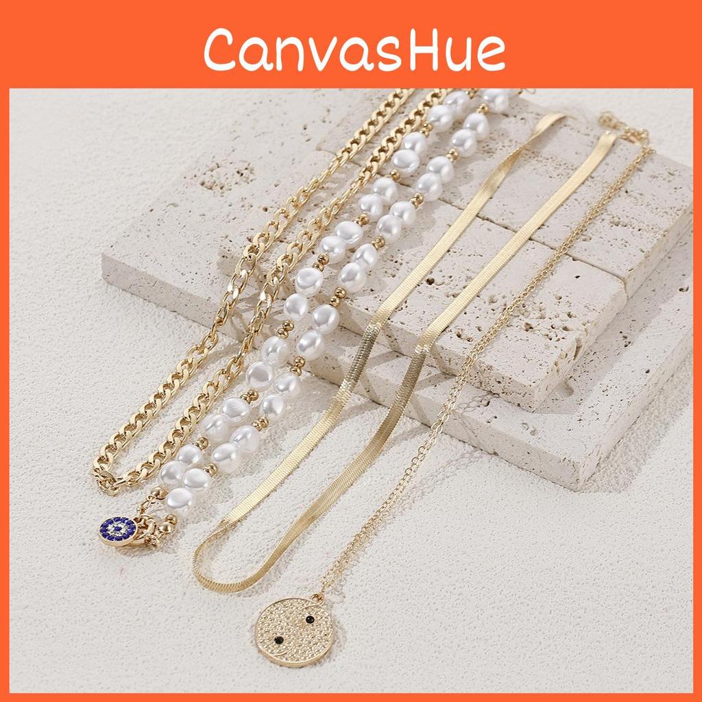 Demon Eye Multilayer Necklace With Zinc Alloy Geometric Pendant For Women