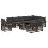 Garden Sofa Set 11 Pieces Gray and Dark Gray Poly Rattan