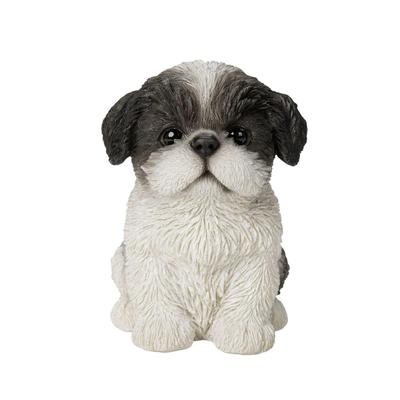 Ubia Sitting Shih Tzu, Black and White, 10.3 X 7.5 X 10.5 Cm, Doll Figurine, Animal Ornament, Garden Decoration, Dog, H16592