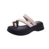 Set of toe slippers women's outer wear summer new sandals fashionable thick-soled heightened pinch foot cold slippers