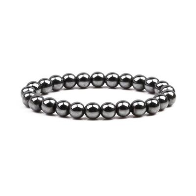 Schwarzer Stein Magnetisches Perlen Stretch Armband - Anpassbarer Gesundheitsschmuck