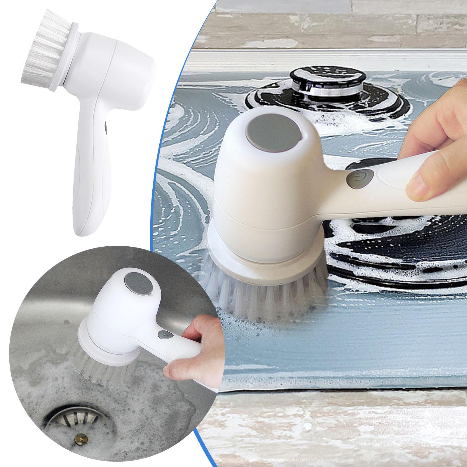 

Electric Scrub Rechargeable Cleaning Tools Electric Cleaning Brush With 3 Brush Heads Suitable For Bathroom Wall Kitchen One Size белый