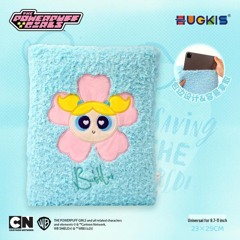 Powerpuff Girls Plush iPad Tablet Protective Crossbody Case & Diary Cover - Creative Gift for Girls
