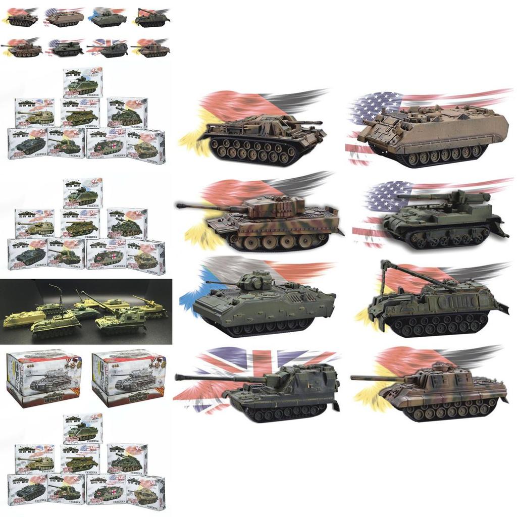 8pcs 172 4d Assemble Tank Heavy Weapons Armor Plastic Model Us  Germany Kits