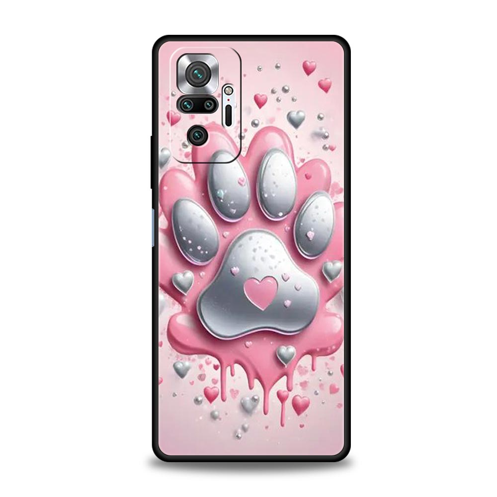 Og Paw Print Aesthetics Phone Case Cover for Redmi 14C 10C Note 15 14 13 12 10 11 K40 Pro Plus Soft TPU Shockproof Shell Fundas