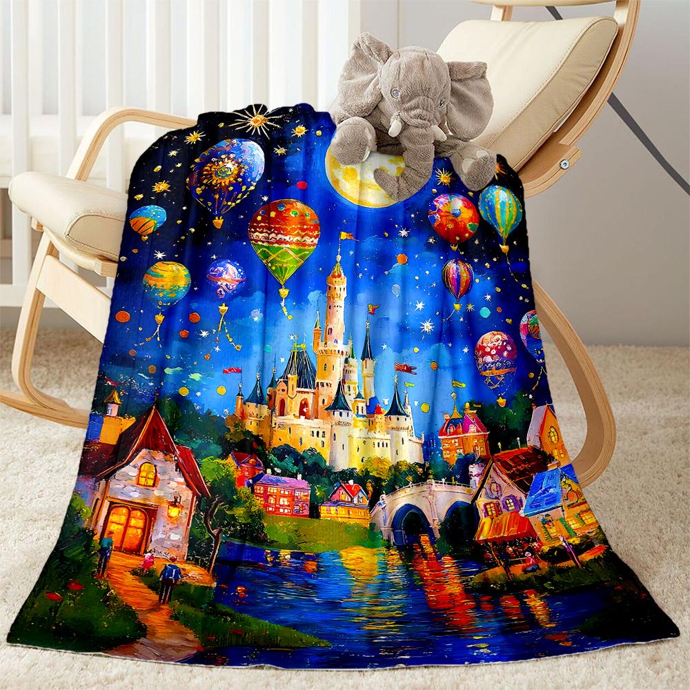 Castle In The Stars Flannel Blanket-Soft and Suitable for Sofas,Beds,Offices,Travel,All Seasons,Great Gift for Holidays and Birthdays.